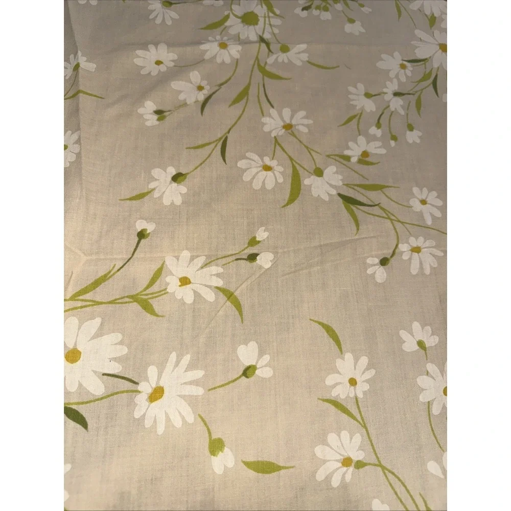 Vintage Morgan Jones Dainty Daisies Flat Sheet 1 Pillowcase Peach Floral 92X82